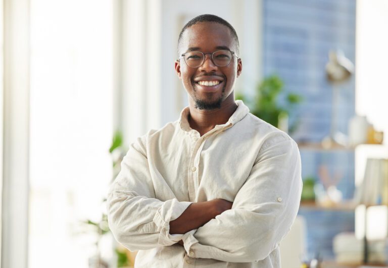 Shot Of A Proud Young Businessman In His Office.